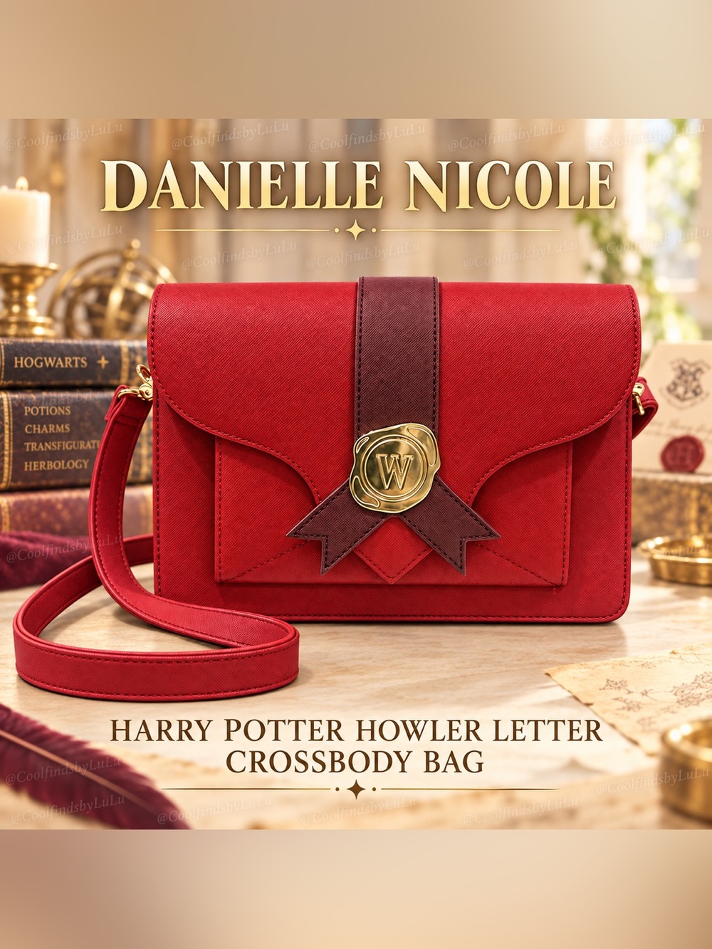 Danielle Nicole Red Harry Potter Howler Letter Crossbody Bag